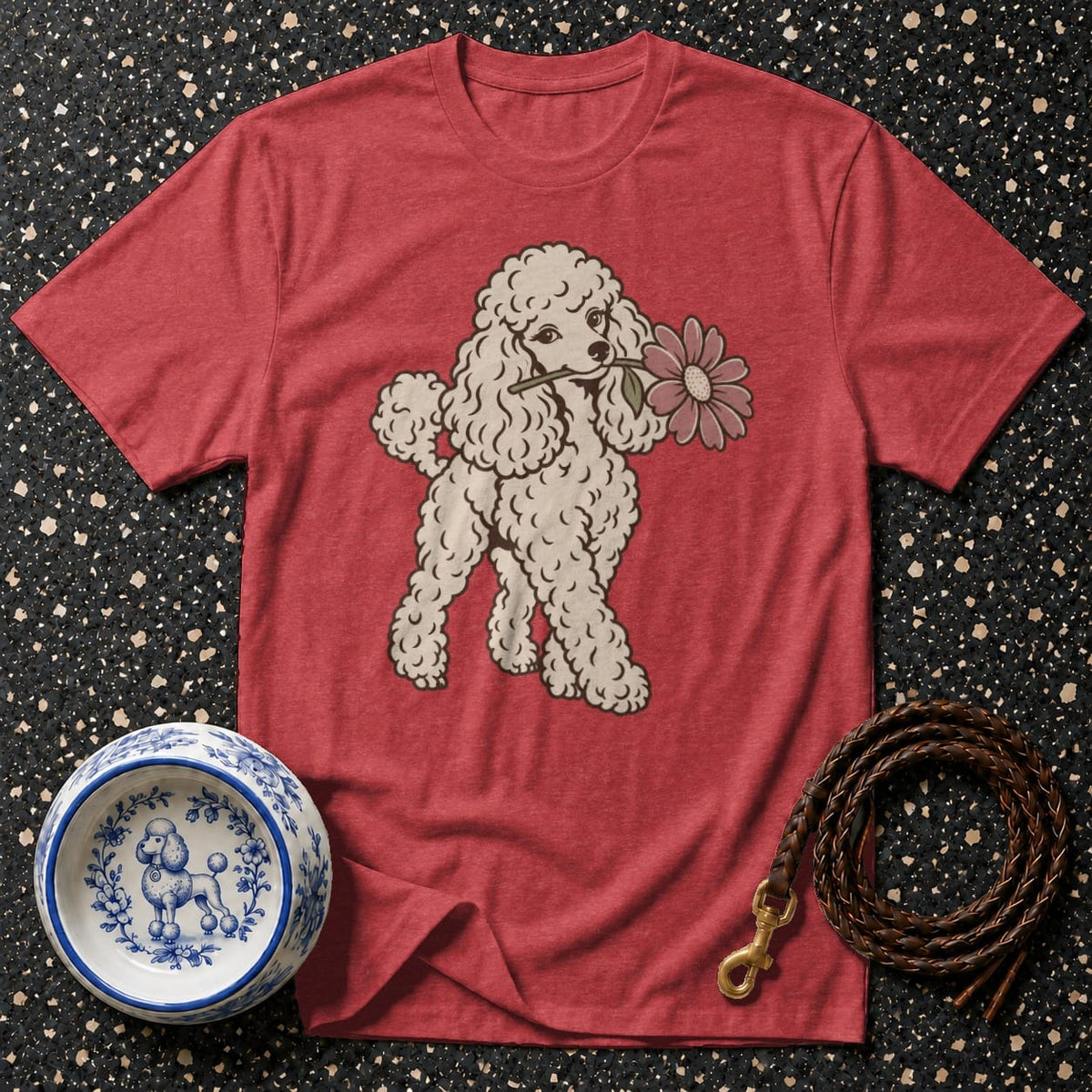 T-shirt Vintage Poodle Flower T-Shirt Poodle Flower T-Shirt | Premium Dog Apparel
