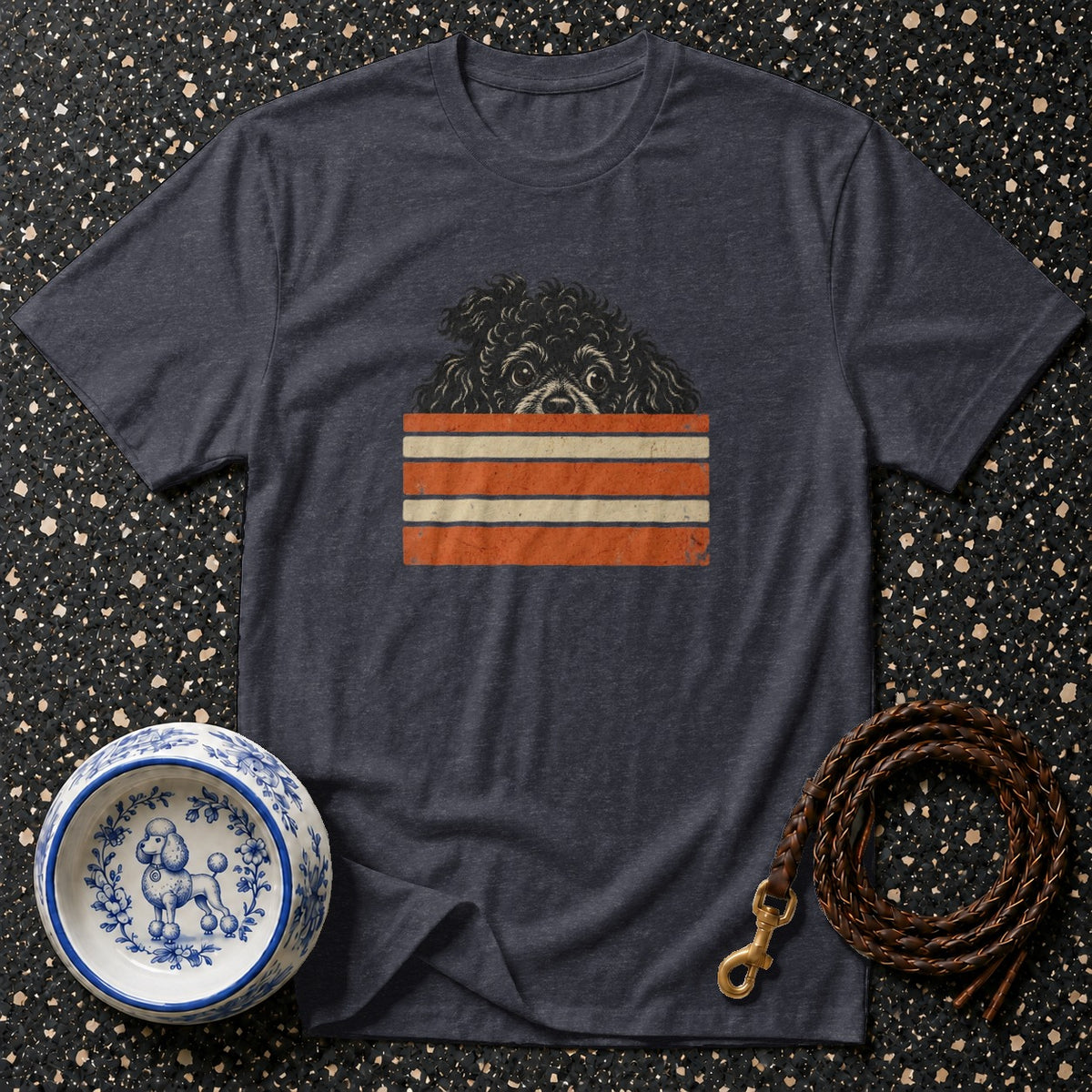 Retro Peeking Poodle T-Shirt