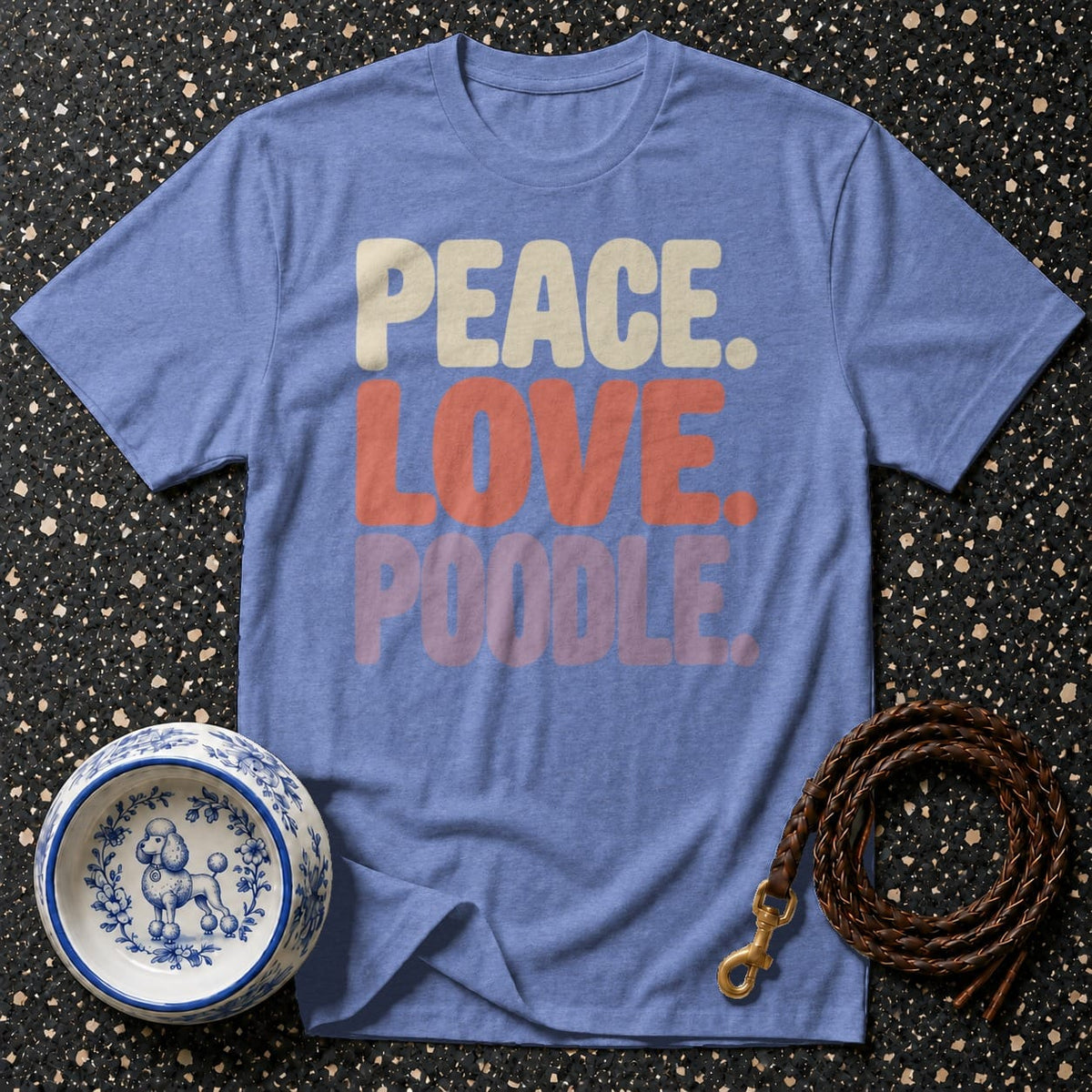 T-shirt Peace Love Poodle Retro T-Shirt Peace Love Poodle T-Shirt | Premium Dog Apparel