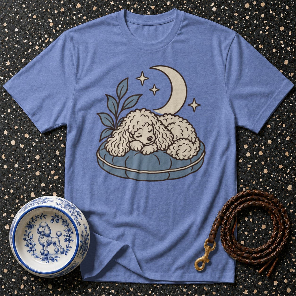 T-shirt Celestial Sleeping Poodle T-Shirt Sleeping Poodle Dream T-Shirt | Cozy Canine Apparel