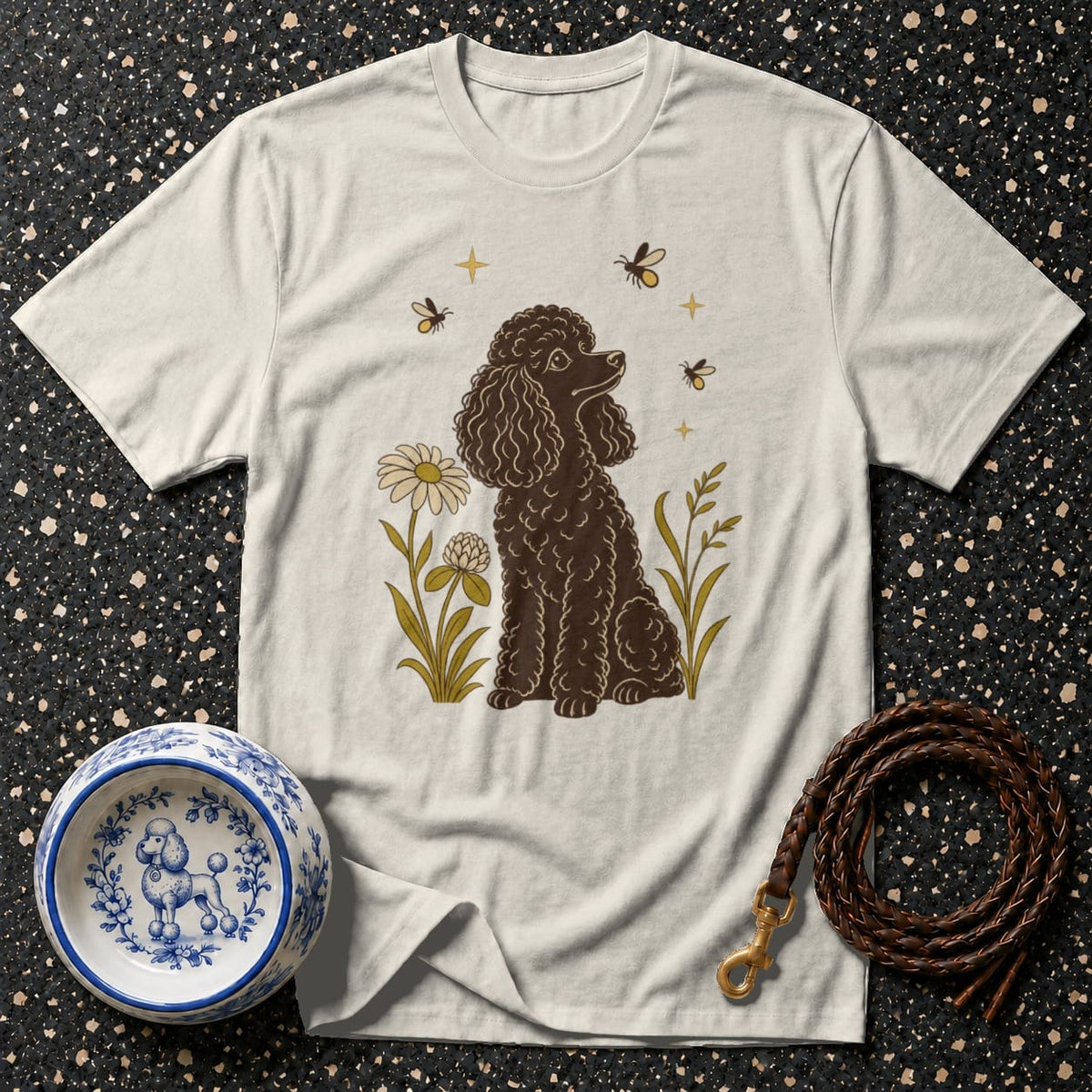 T-shirt Botanical Poodle Garden T-Shirt Poodle in Bloom T-Shirt | Premium Dog Apparel