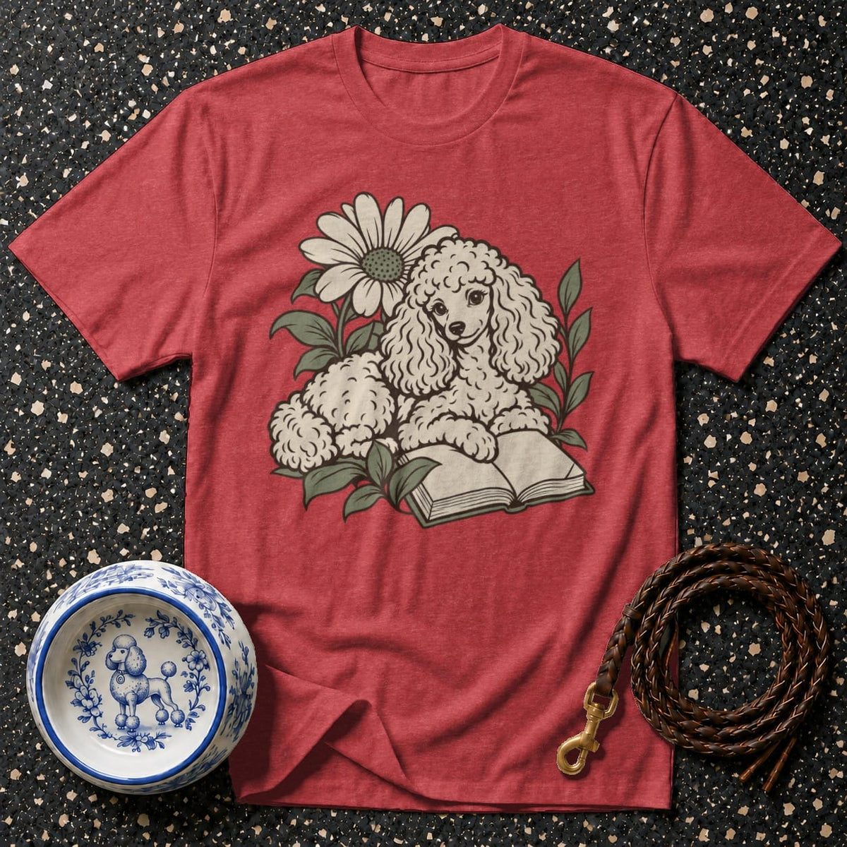 T-shirt Botanical Reading Poodle T-Shirt Poodle Reading T-Shirt | Premium Dog Apparel