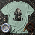 Mint t-shirt with black poodle graphic and text "POODLE".