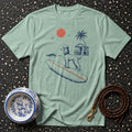 T-shirt Retro Poodle Surf Vibes T-Shirt Surfing Poodle T-Shirt | Coastal Dog Apparel