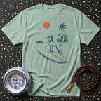 T-shirt Retro Poodle Surf Vibes T-Shirt Surfing Poodle T-Shirt | Coastal Dog Apparel