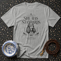 Grey t-shirt with poodle graphic and "Sorry, She Has Standards" text.