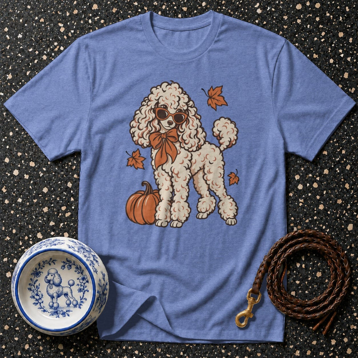 T-shirt Autumn Chic Poodle T-Shirt Poodle Pumpkin Spice T-Shirt | Premium Dog Apparel