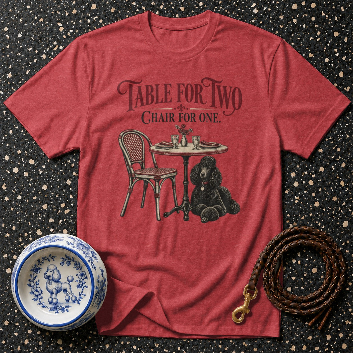 Table For Two Bistro Poodle T-Shirt