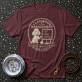 Maroon t-shirt with "Classroom Management Learned From My Poodle" graphic.