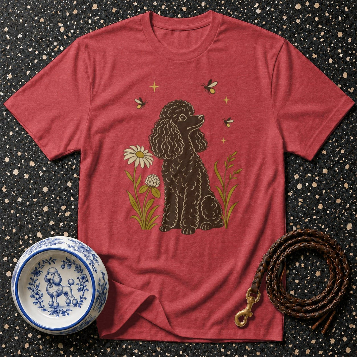 T-shirt Botanical Poodle Garden T-Shirt Poodle in Bloom T-Shirt | Premium Dog Apparel