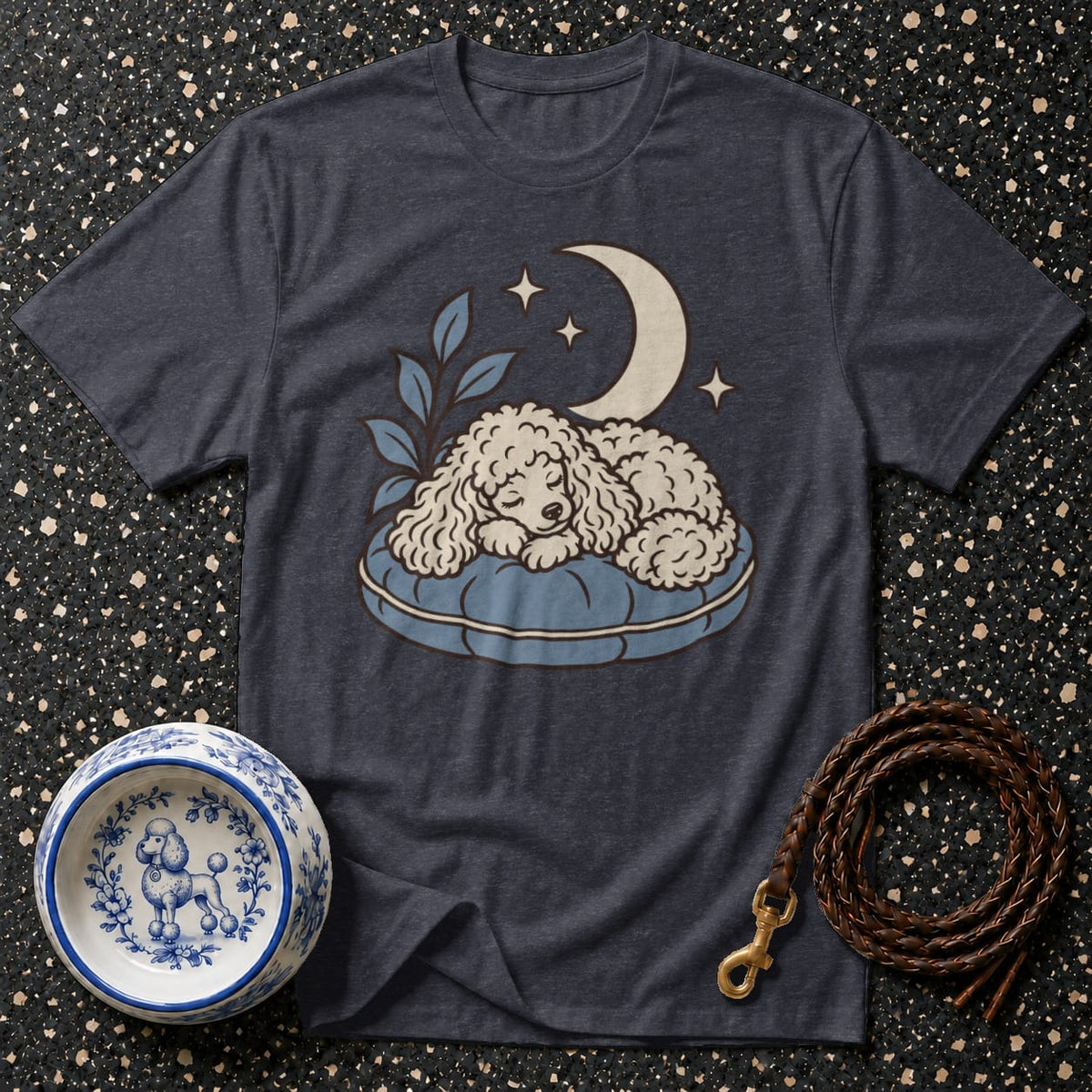 T-shirt Celestial Sleeping Poodle T-Shirt Sleeping Poodle Dream T-Shirt | Cozy Canine Apparel