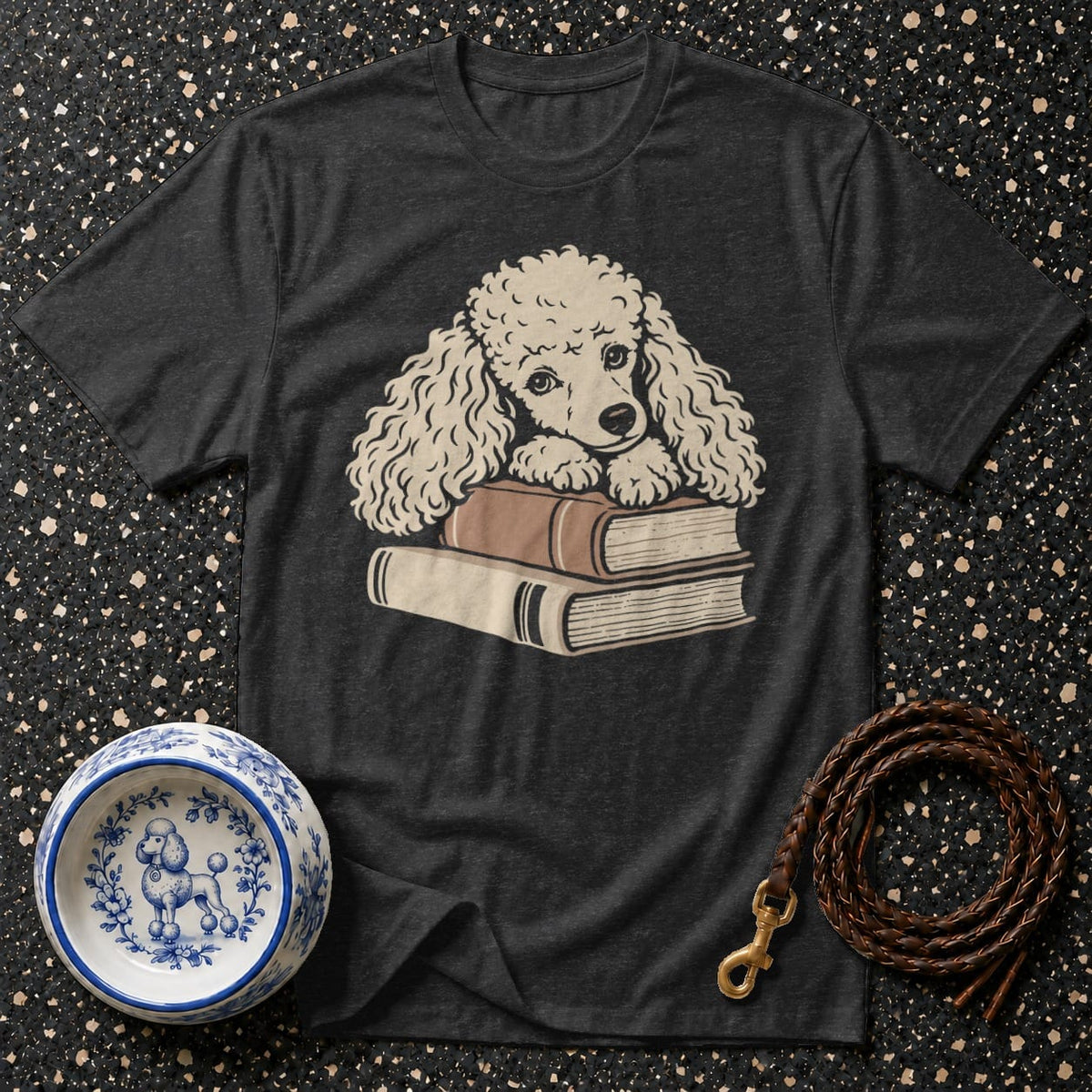 T-shirt Bookish Poodle T-Shirt Poodle Reading Books T-Shirt | Premium Dog Lover Apparel