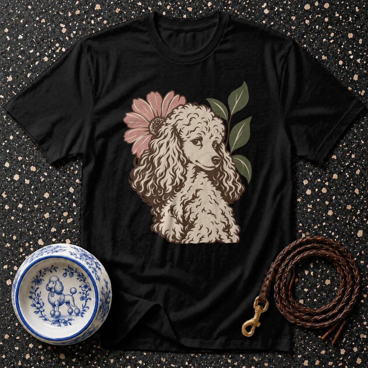 T-shirt Vintage Floral Poodle T-Shirt Vintage Poodle T-Shirt | Floral Dog Graphic Tee