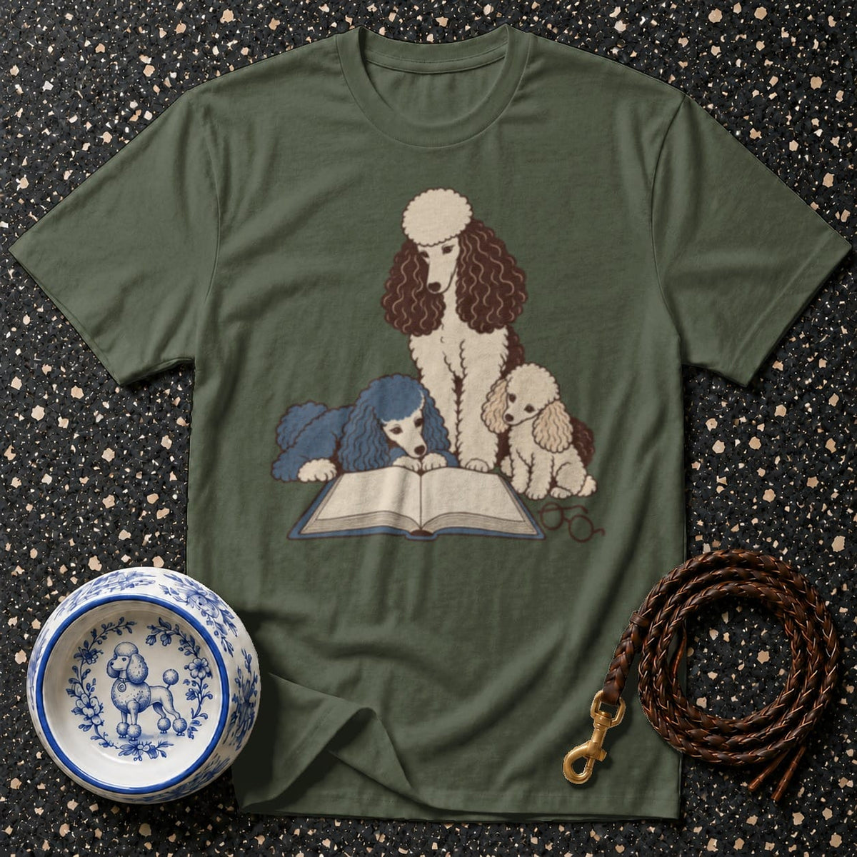 T-shirt Poodle Book Club T-Shirt Poodle Reading T-Shirt | Whimsical Dog Apparel