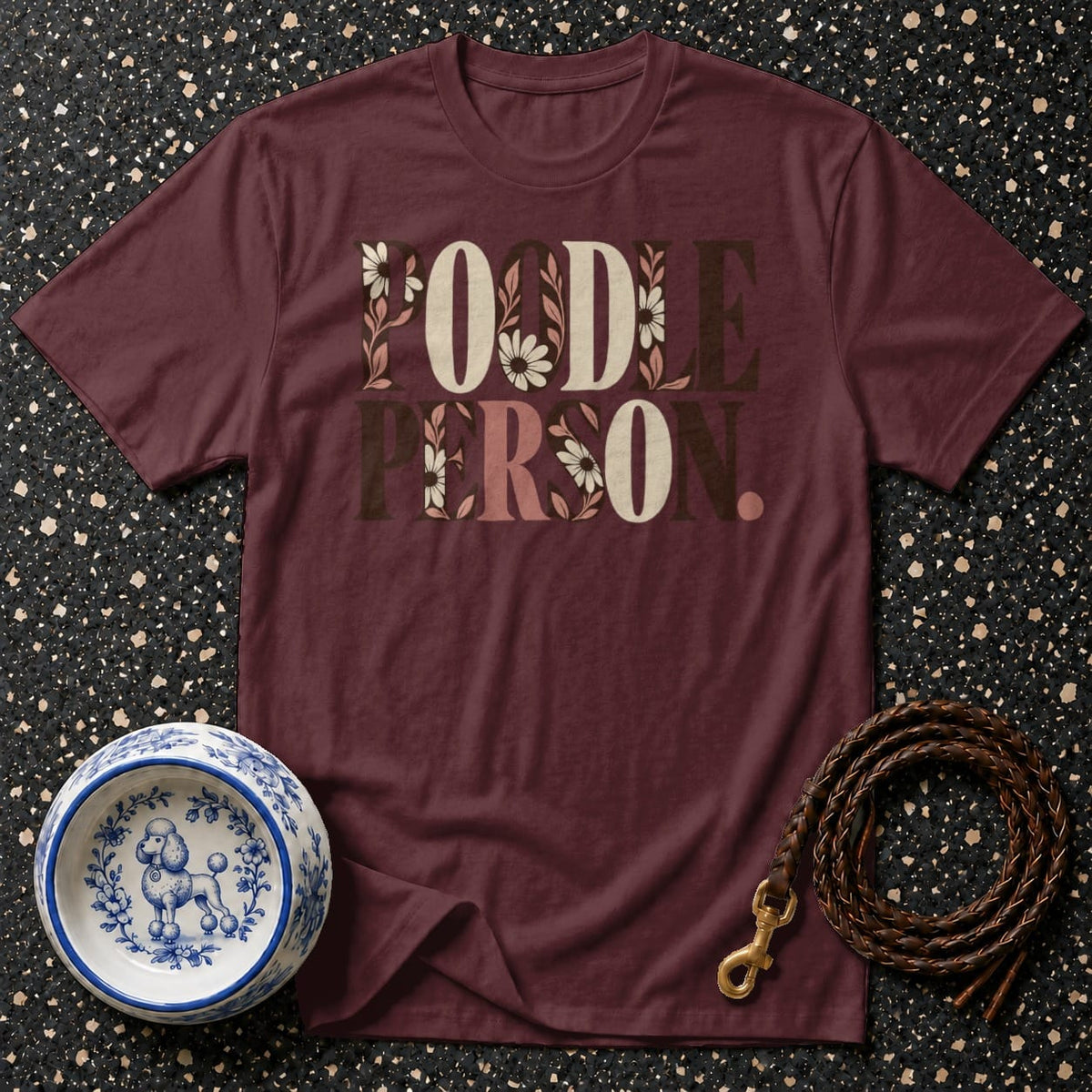 T-shirt Retro Floral Poodle Person T-Shirt Poodle Person T-Shirt | Dog Lover Apparel