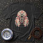 Dark t-shirt with stylized poodle graphic, "YOU SAW A POODLE TOO." text.