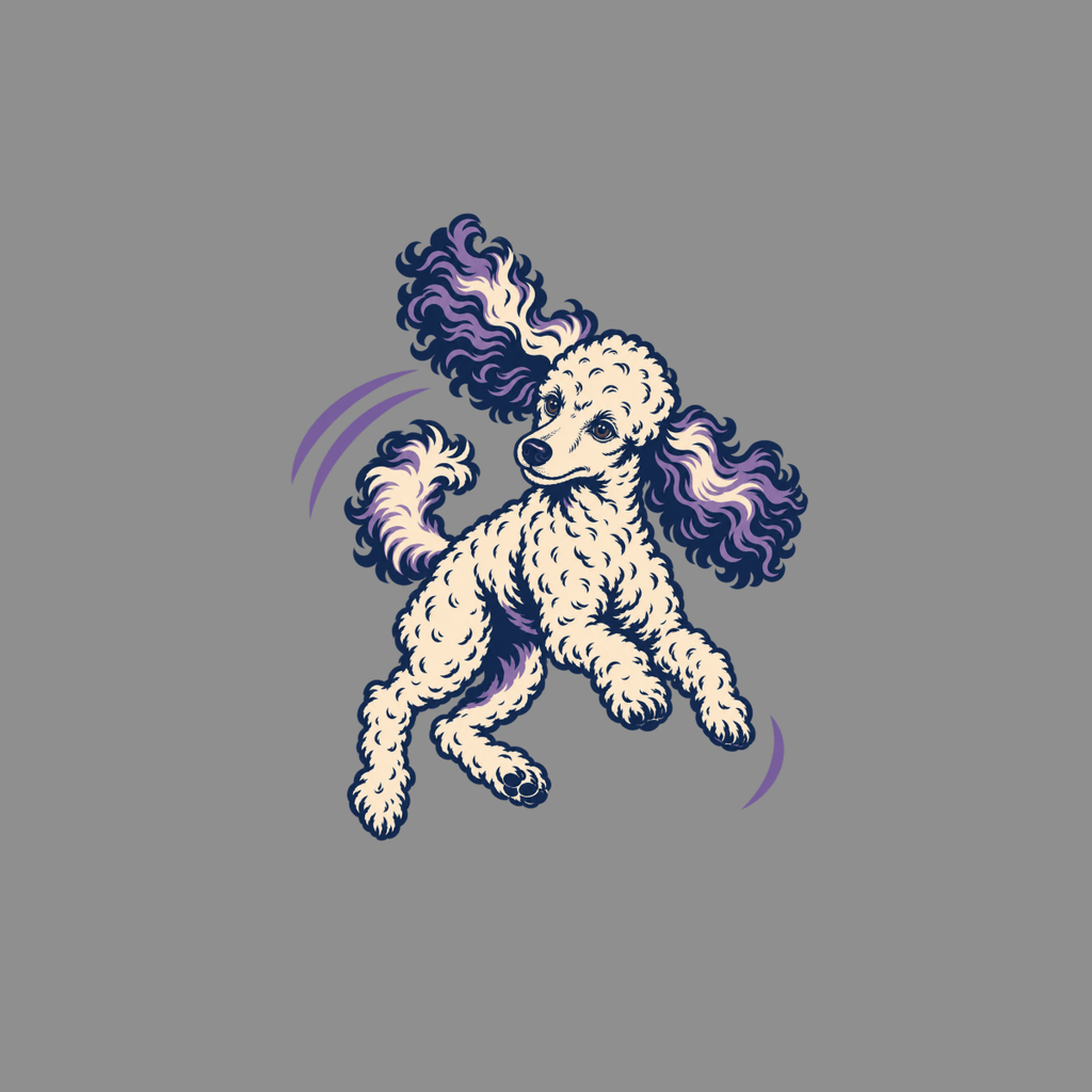 T-shirt Playful Dancing Poodle T-Shirt Poodle Art T-Shirt | Premium Dog Apparel