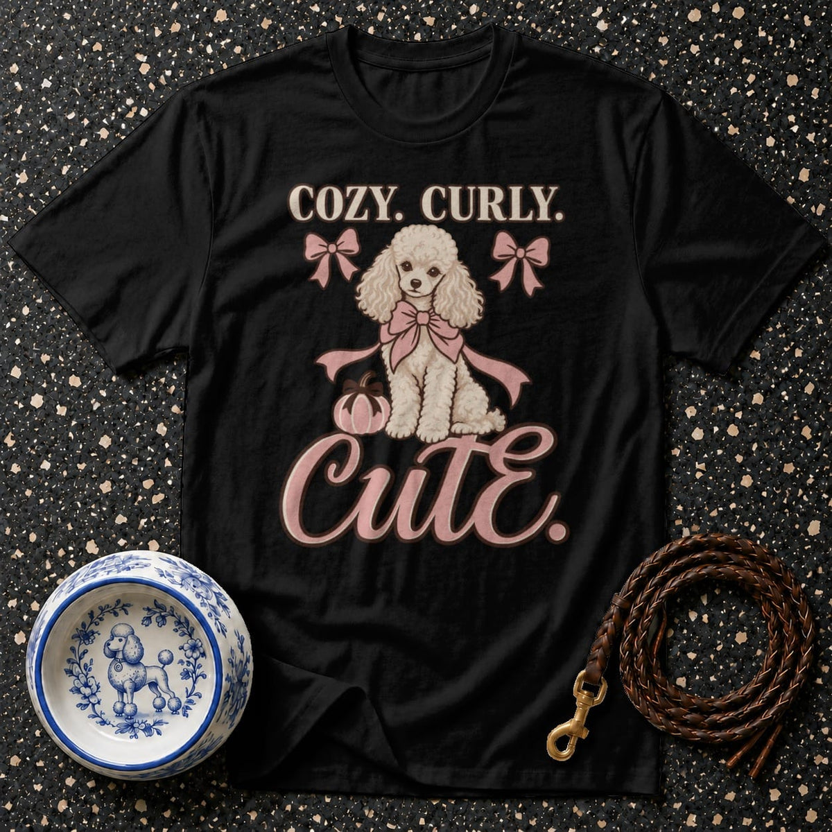 T-shirt Cozy Curly Poodle T-Shirt Cute Poodle T-Shirt | Cozy Curly Canine Apparel