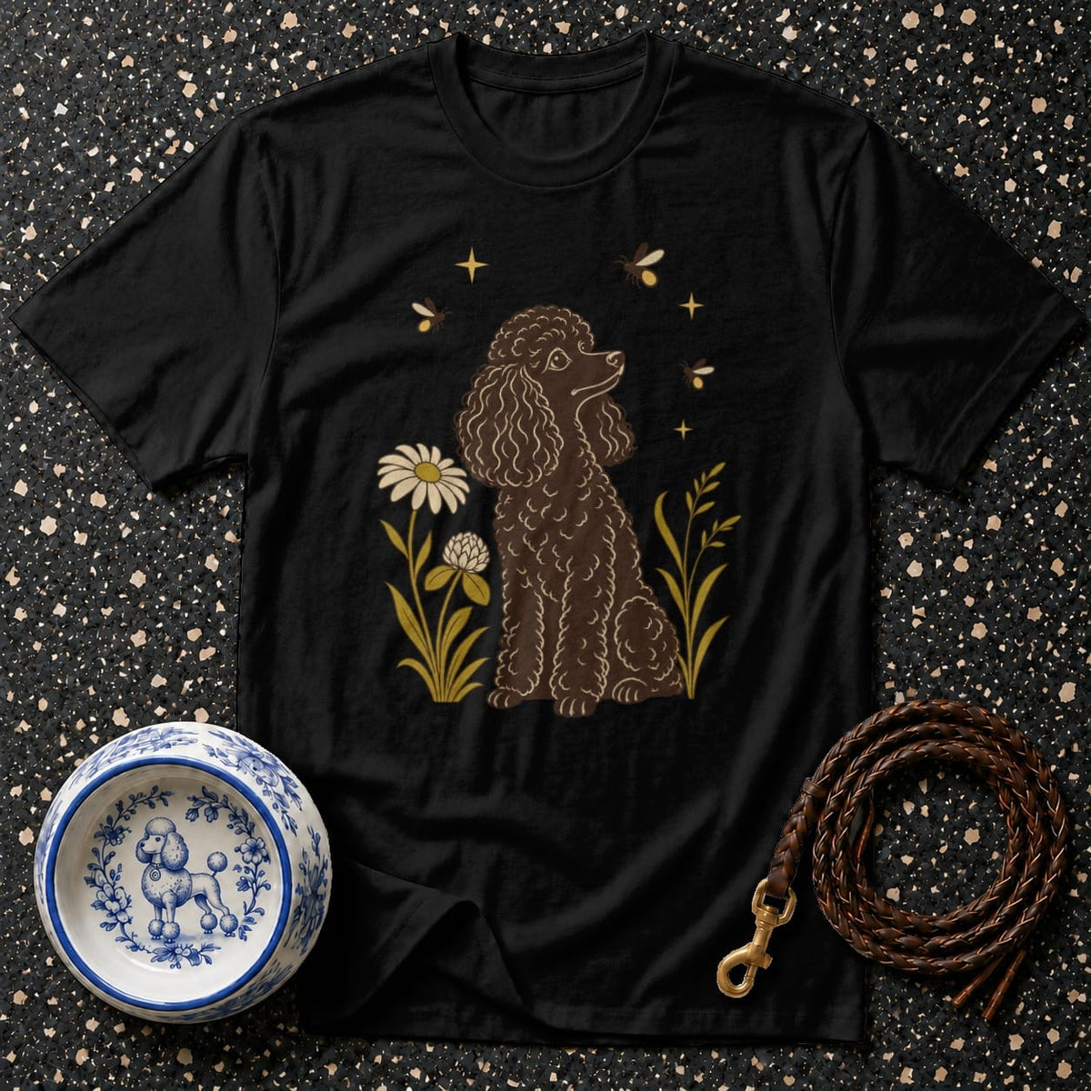 T-shirt Botanical Poodle Garden T-Shirt Poodle in Bloom T-Shirt | Premium Dog Apparel