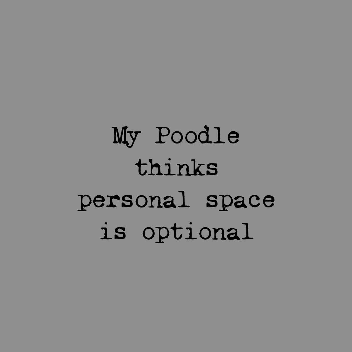 My Poodle thinks personal space is optional.
