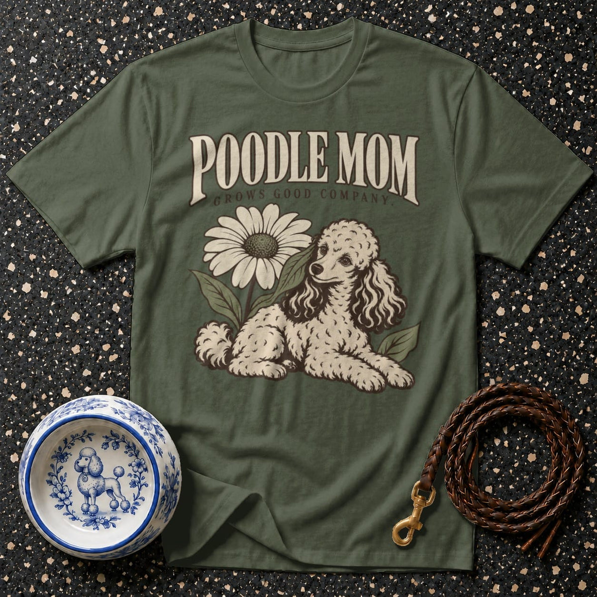 T-shirt Vintage Poodle Mom Floral T-Shirt Poodle Mom T-Shirt | Dog Lover Apparel