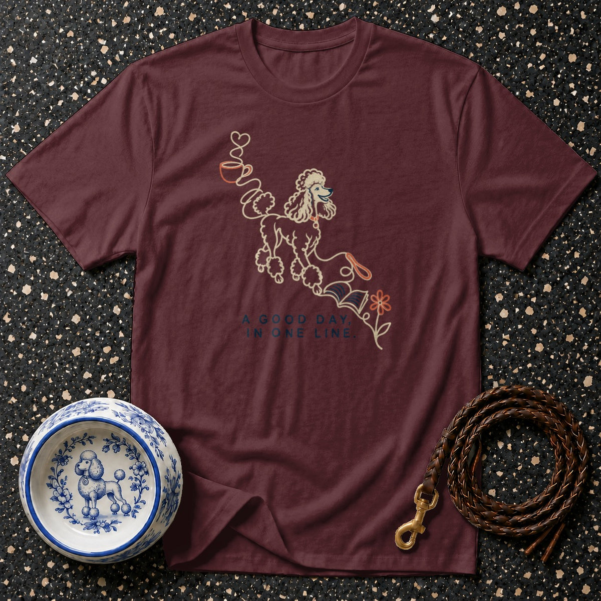 Good Day Poodle Line Art T-Shirt