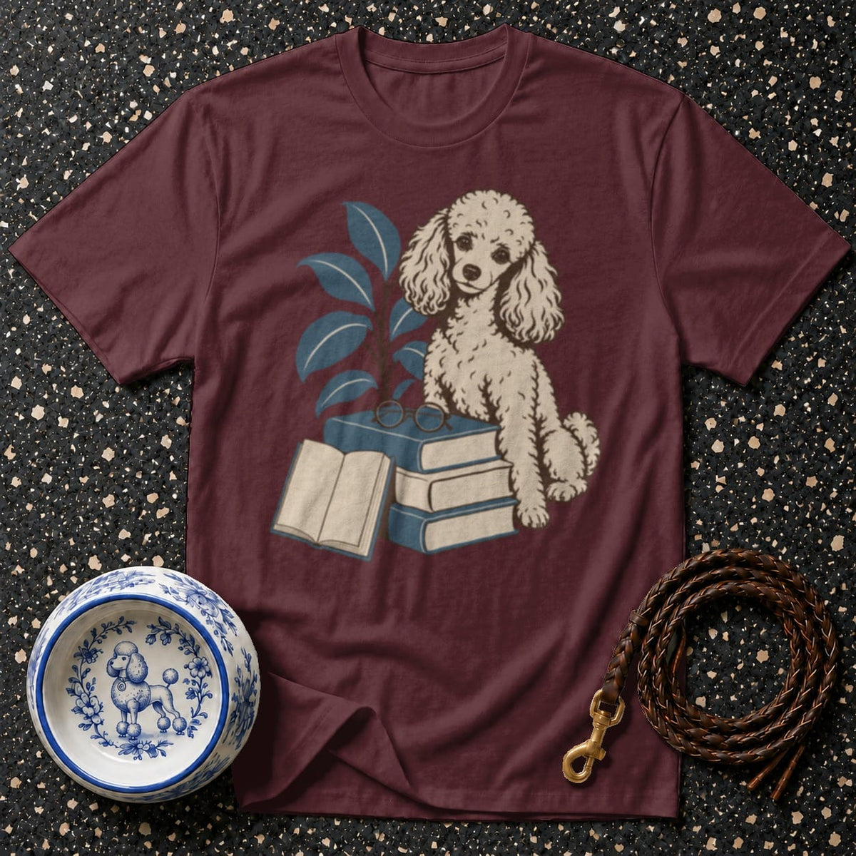 T-shirt Bookish Poodle Reader T-Shirt Poodle Reading T-Shirt | Premium Dog Lover Apparel