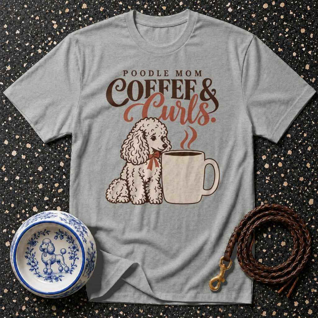 T-shirt Coffee & Curls Poodle Mom T-Shirt Poodle Mom Coffee & Curls T-Shirt | Premium Dog Apparel