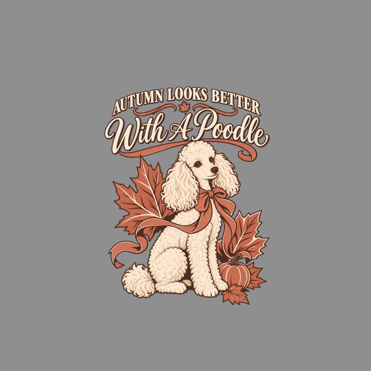 Autumn With A Poodle T-Shirt Autumn Poodle T-Shirt | Dog Lover Apparel