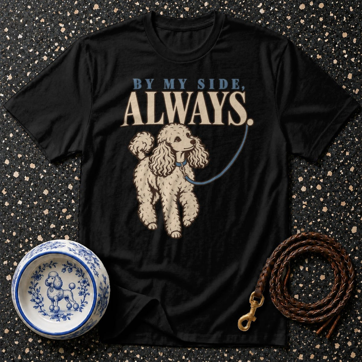 T-shirt By My Side Poodle T-Shirt Poodle Graphic T-Shirt | Vintage Dog Lover Tee