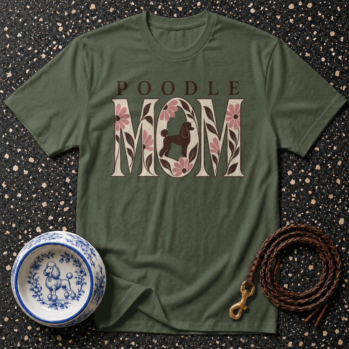 T-shirt Retro Floral Poodle Mom T-Shirt Poodle Mom T-Shirt | Floral Dog Lover Apparel