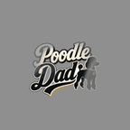 Poodle Dad text with a silhouette of a poodle dog.