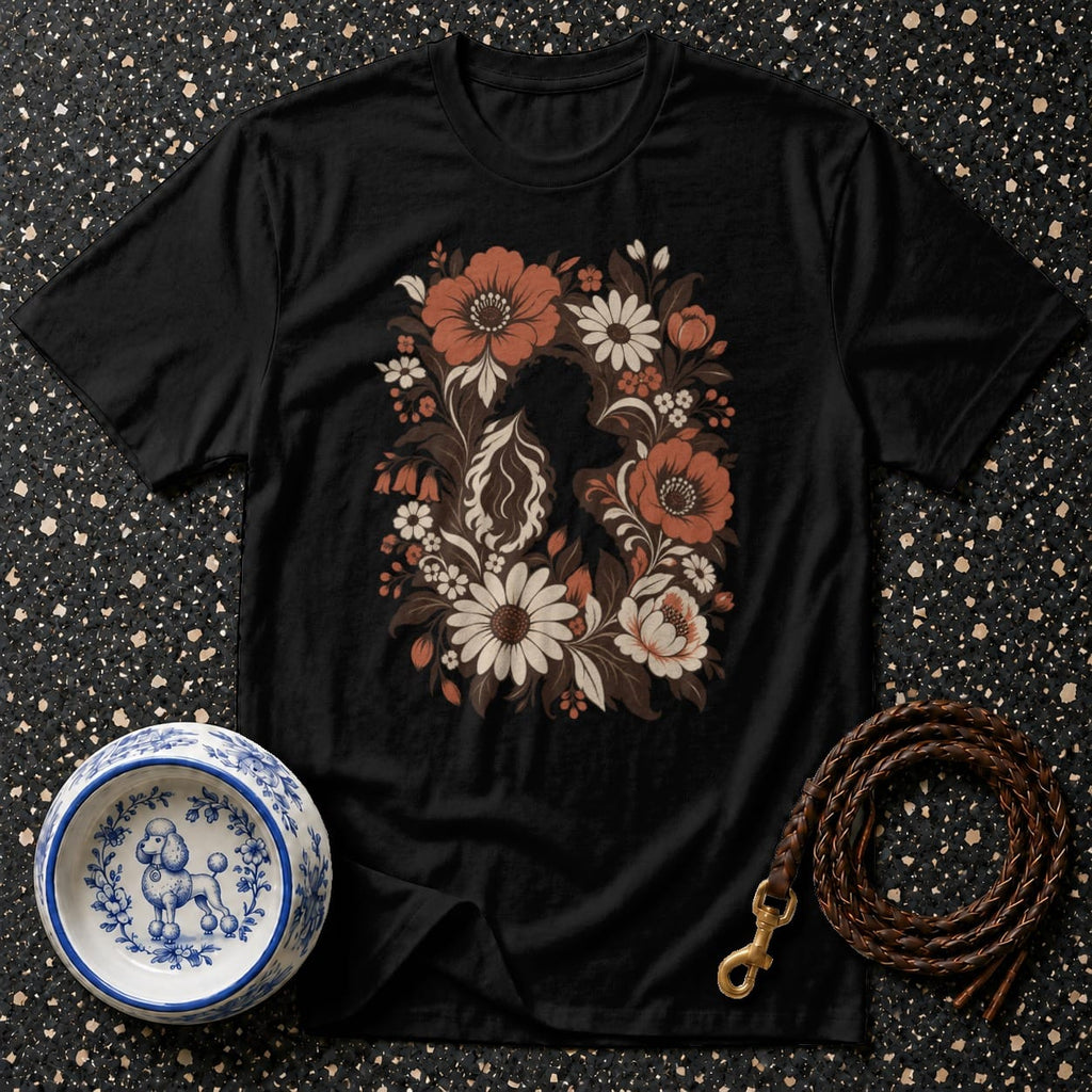 T-shirt Floral Poodle Silhouette T-Shirt Poodle Floral Silhouette T-Shirt | Premium Apparel