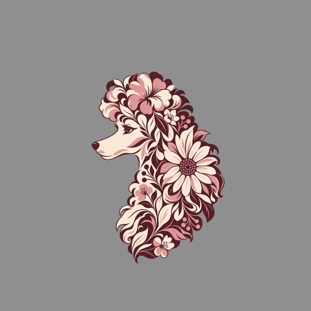 T-shirt Botanical Floral Poodle T-Shirt Floral Poodle T-Shirt | Premium Dog Apparel