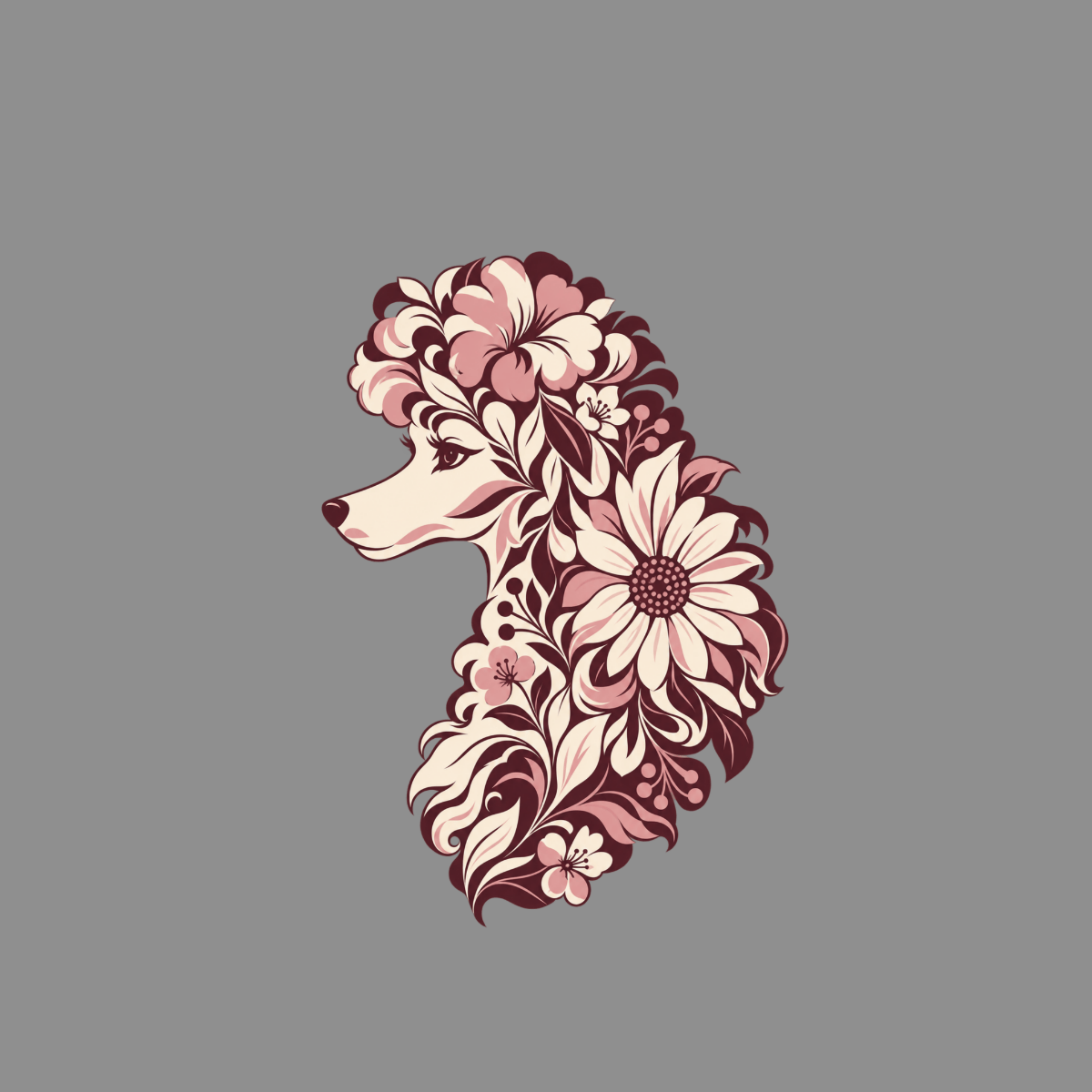 T-shirt Botanical Floral Poodle T-Shirt Floral Poodle T-Shirt | Premium Dog Apparel