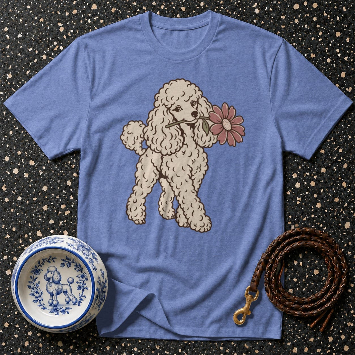 T-shirt Vintage Poodle Flower T-Shirt Poodle Flower T-Shirt | Premium Dog Apparel
