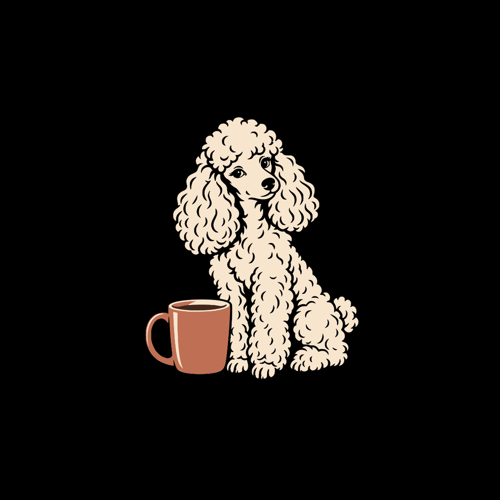 T-shirt Cozy Poodle and Coffee T-Shirt Poodle Coffee T-Shirt | Premium Dog Lover Apparel
