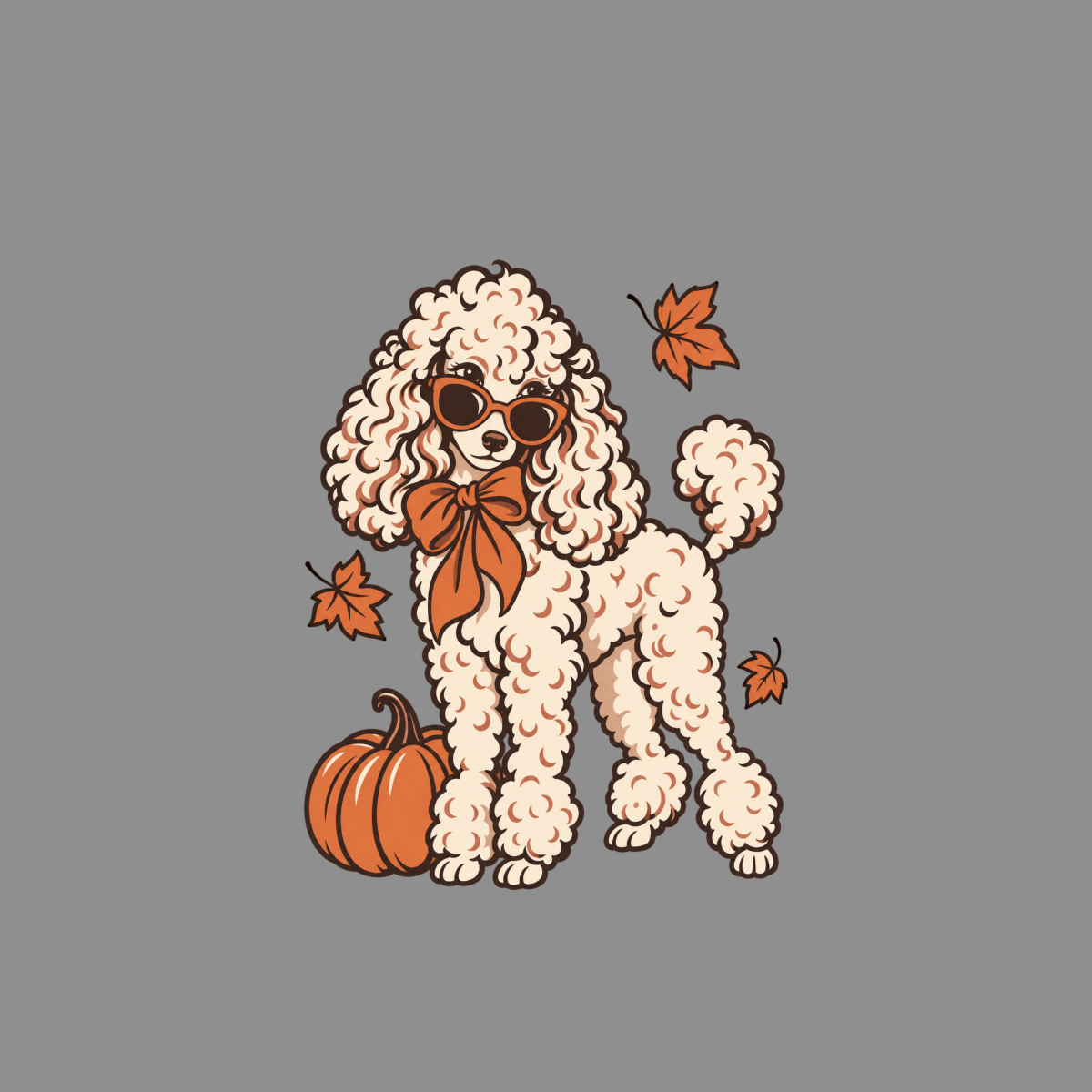 T-shirt Autumn Chic Poodle T-Shirt Poodle Pumpkin Spice T-Shirt | Premium Dog Apparel