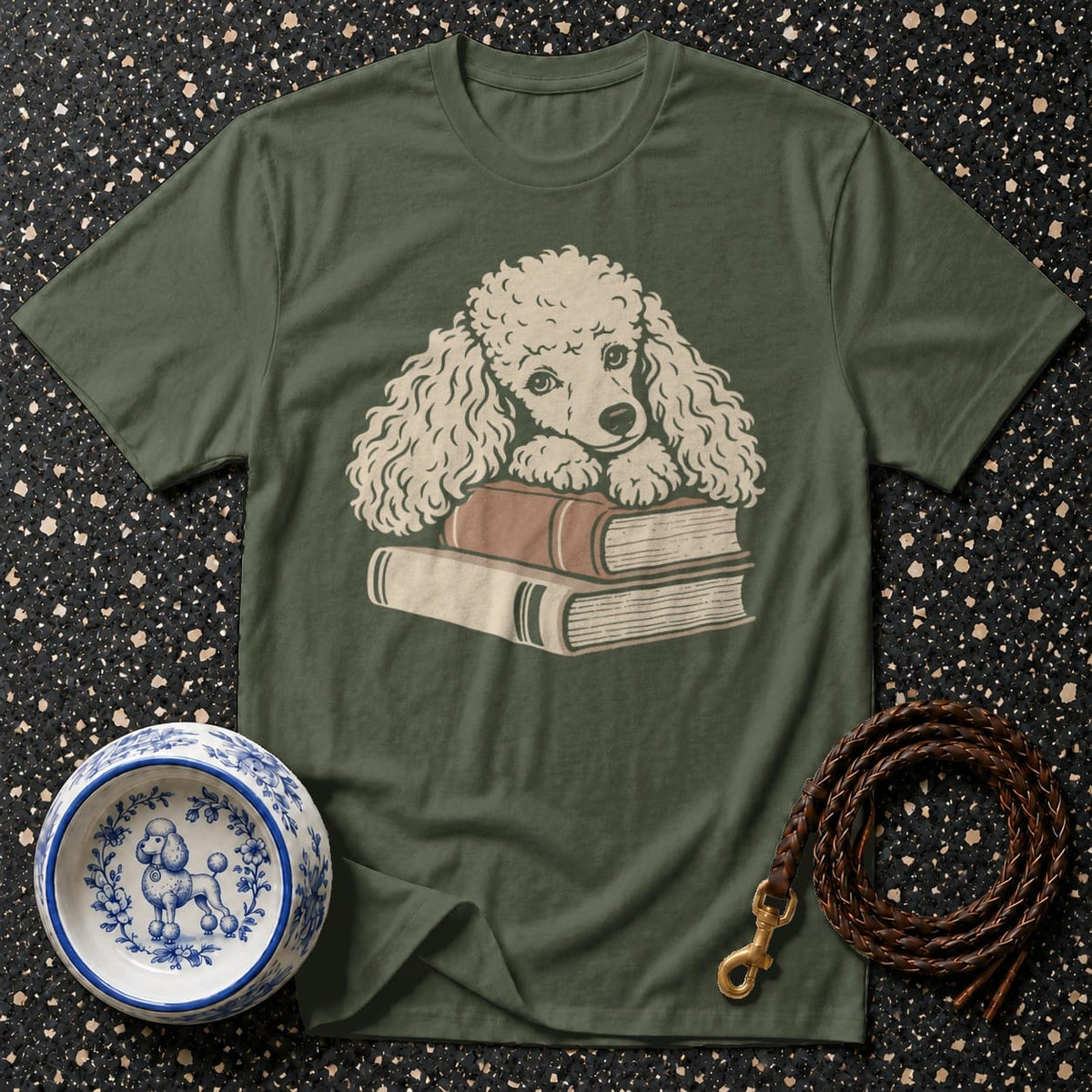 T-shirt Bookish Poodle T-Shirt Poodle Reading Books T-Shirt | Premium Dog Lover Apparel