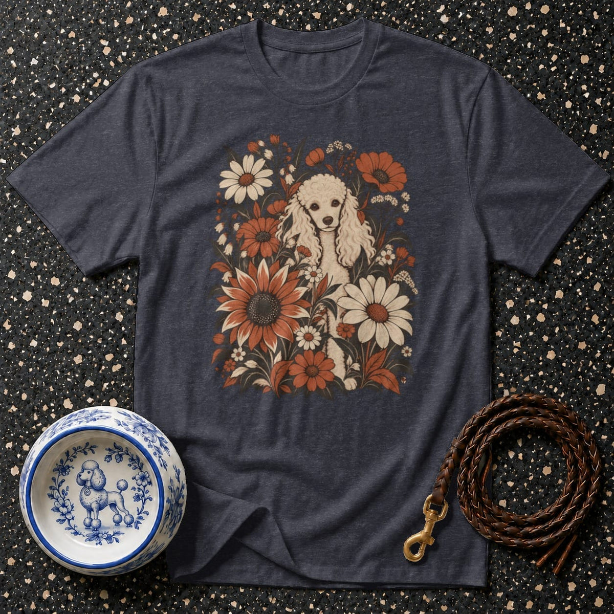 T-shirt Vintage Floral Poodle T-Shirt Poodle Floral T-Shirt | Premium Dog Lover Apparel
