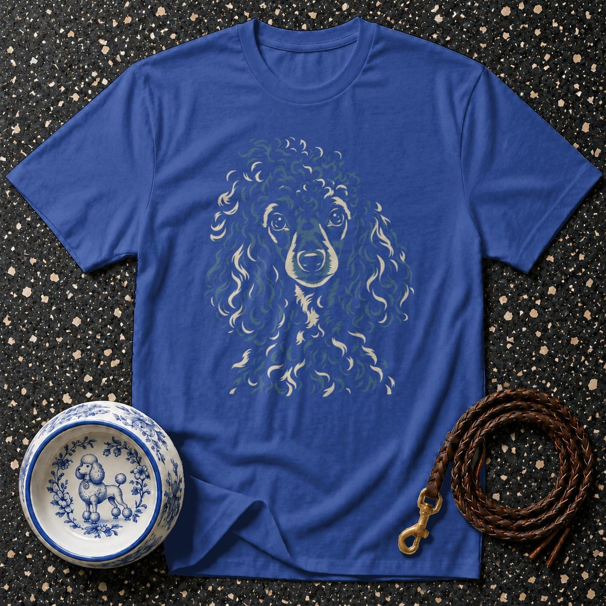 T-shirt Artistic Curly Poodle T-Shirt Poodle Portrait T-Shirt | Premium Dog Apparel
