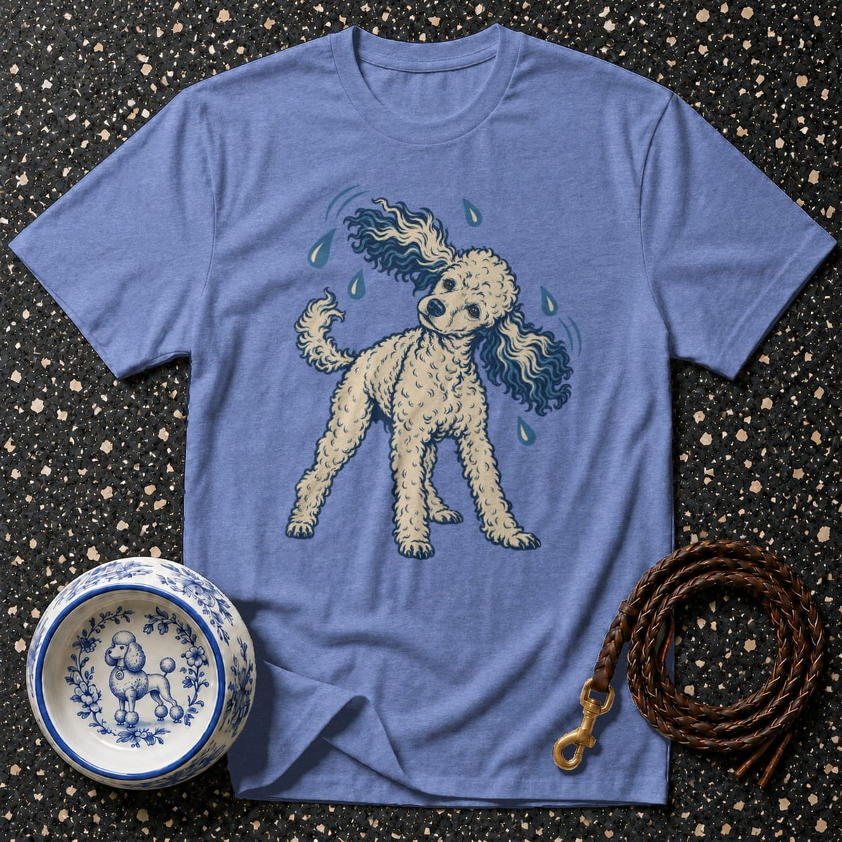 T-shirt Playful Poodle Shake T-Shirt Poodle Splash Graphic T-Shirt | Premium Apparel