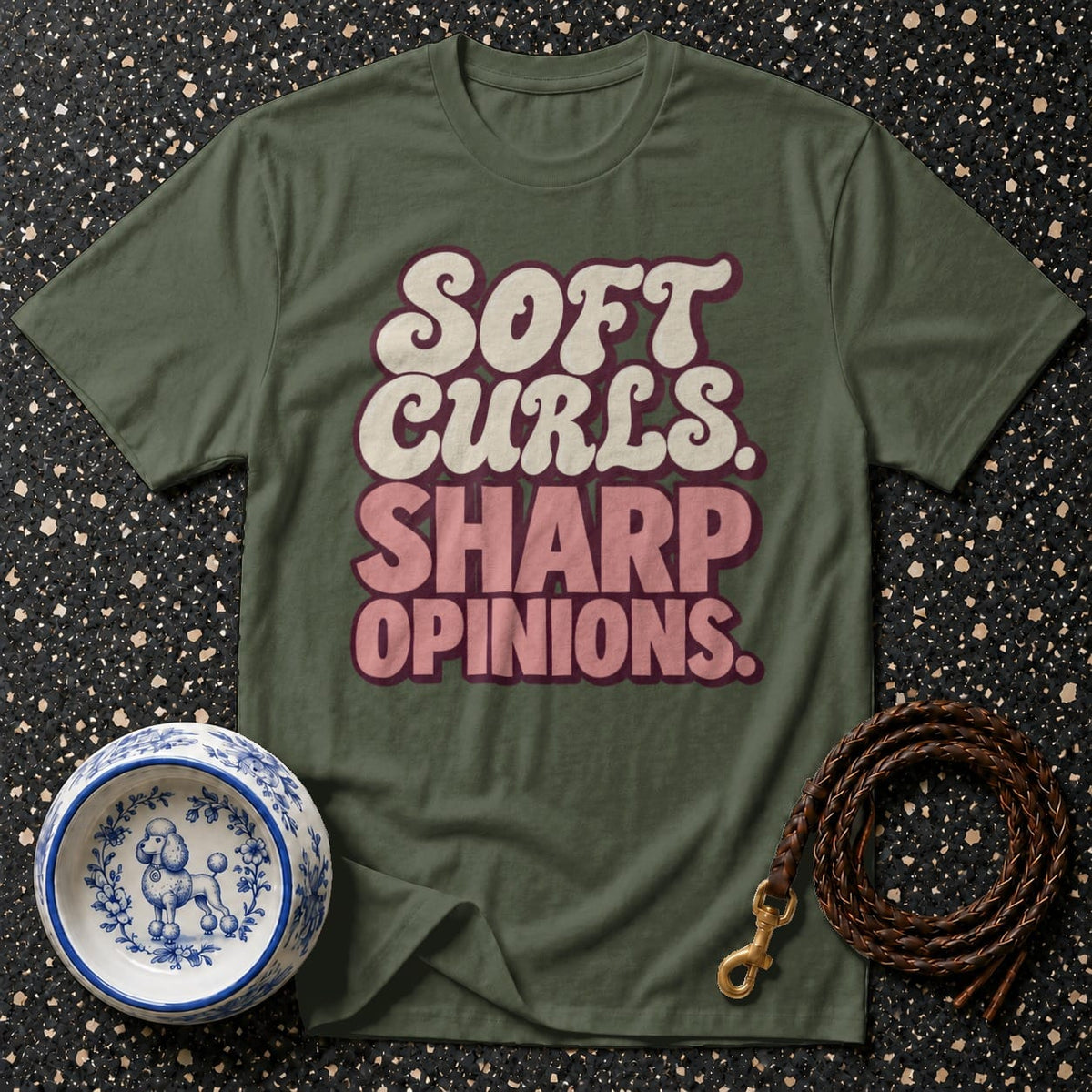 T-shirt Soft Curls Sharp Opinions Retro T-Shirt Soft Curls Sharp Opinions T-Shirt | Poodle Lover Gift