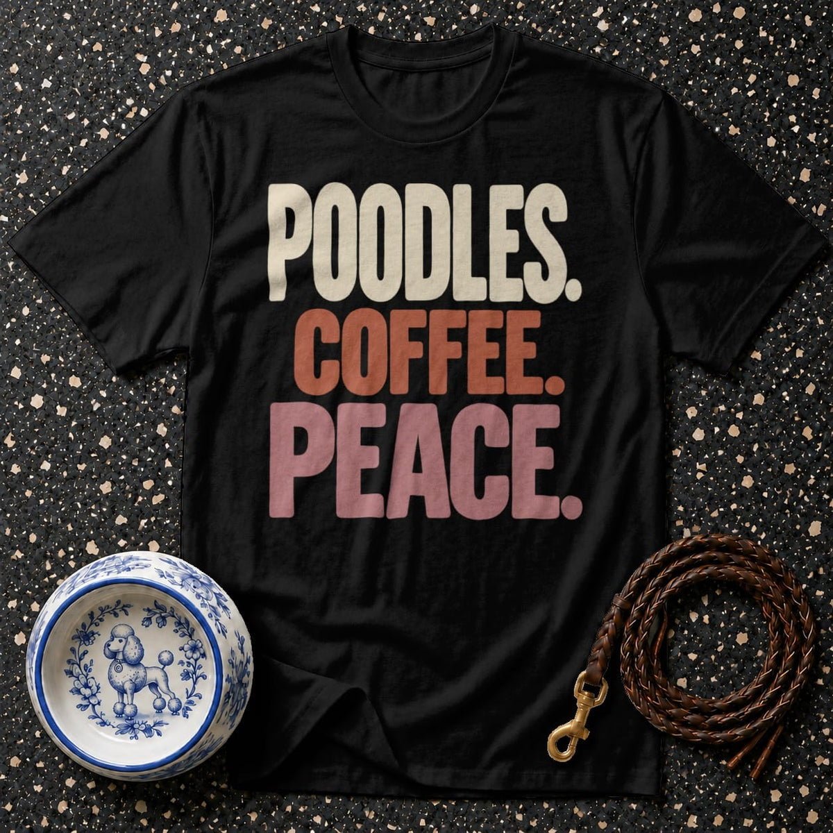 T-shirt Poodles Coffee Peace T-Shirt Poodles Coffee Peace T-Shirt | Premium Dog Lover Apparel