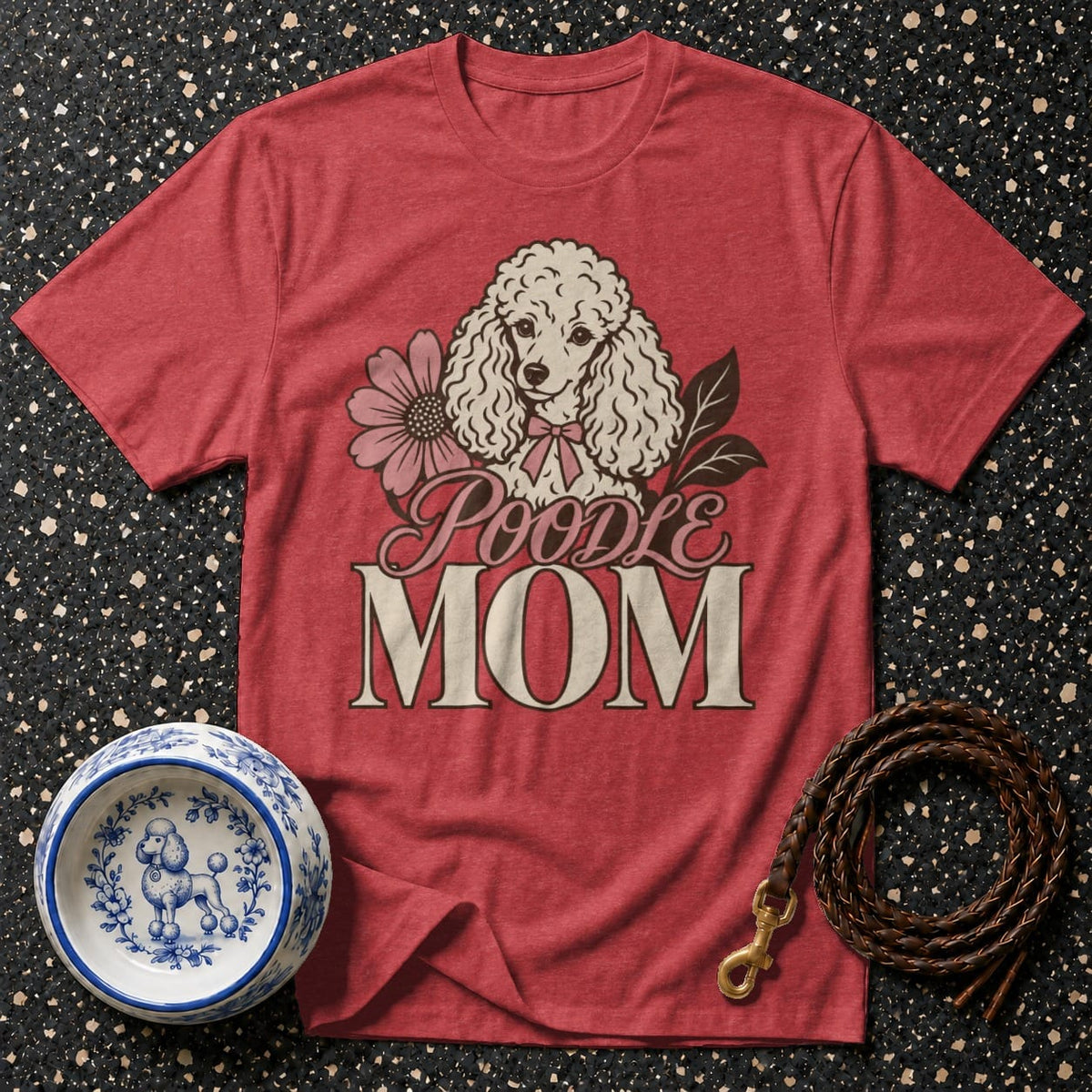 T-shirt Vintage Floral Poodle Mom T-Shirt Poodle Mom T-Shirt | Dog Lover Apparel