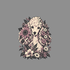 T-shirt Vintage Floral Poodle T-Shirt Poodle Floral Art T-Shirt | Premium Dog Apparel