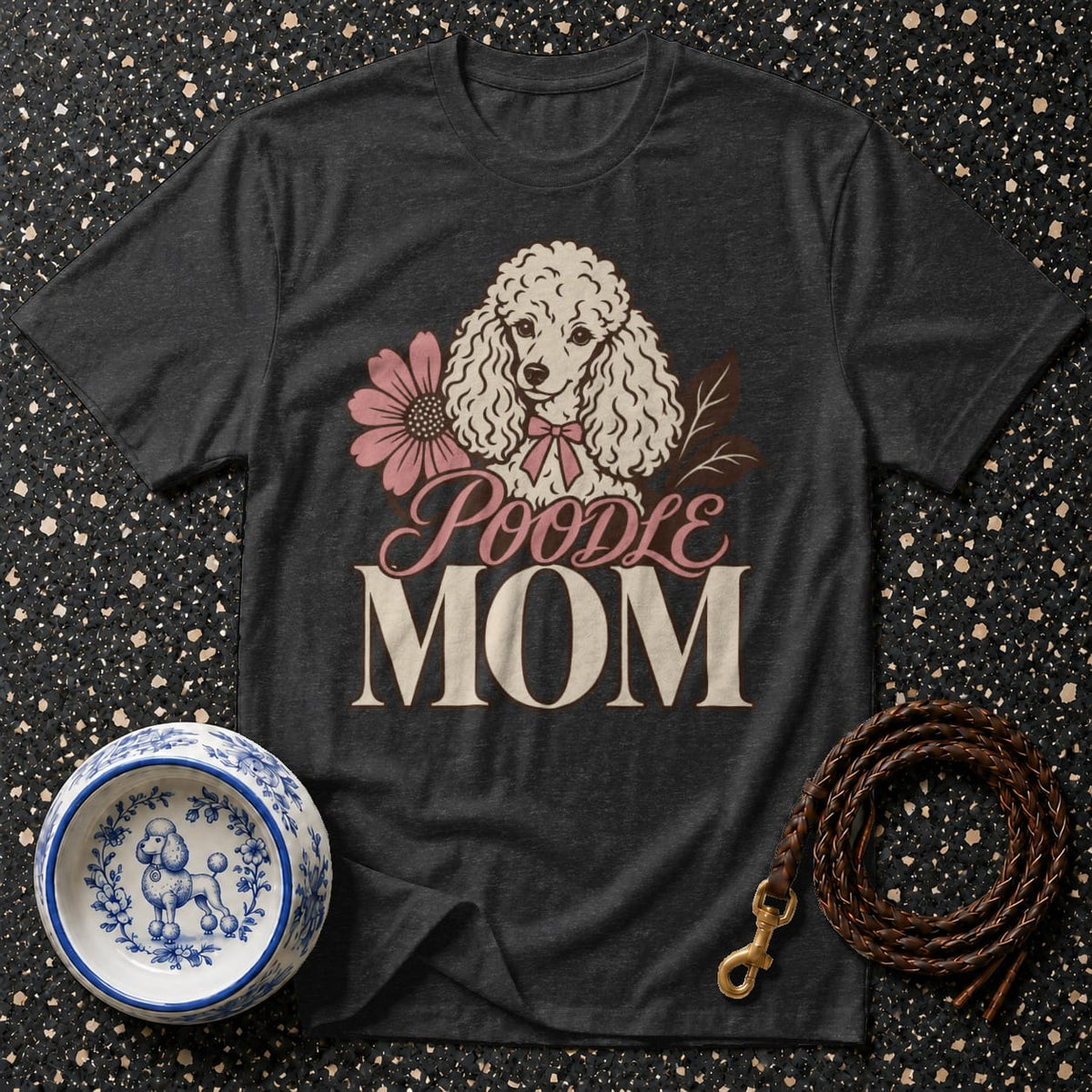T-shirt Vintage Floral Poodle Mom T-Shirt Poodle Mom T-Shirt | Dog Lover Apparel