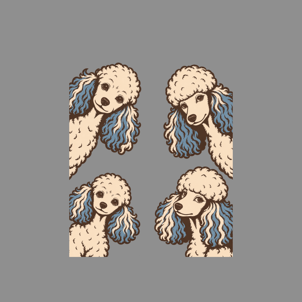 T-shirt Vintage Poodle Graphic T-Shirt Poodle Portrait T-Shirt | Adorable Dog Apparel
