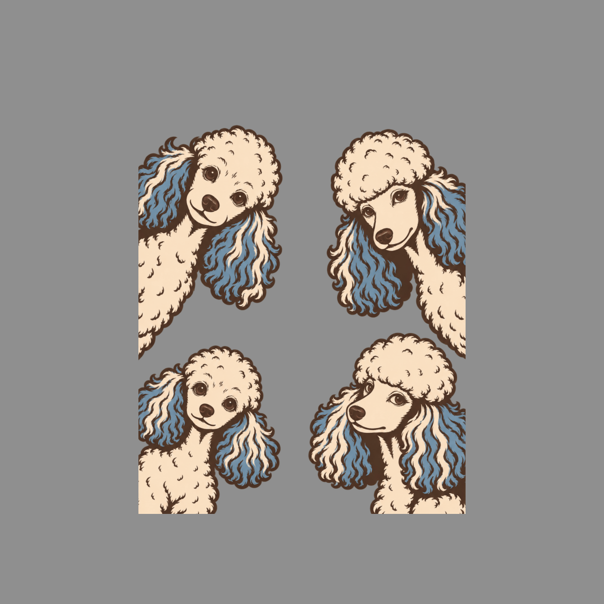 T-shirt Vintage Poodle Graphic T-Shirt Poodle Portrait T-Shirt | Adorable Dog Apparel