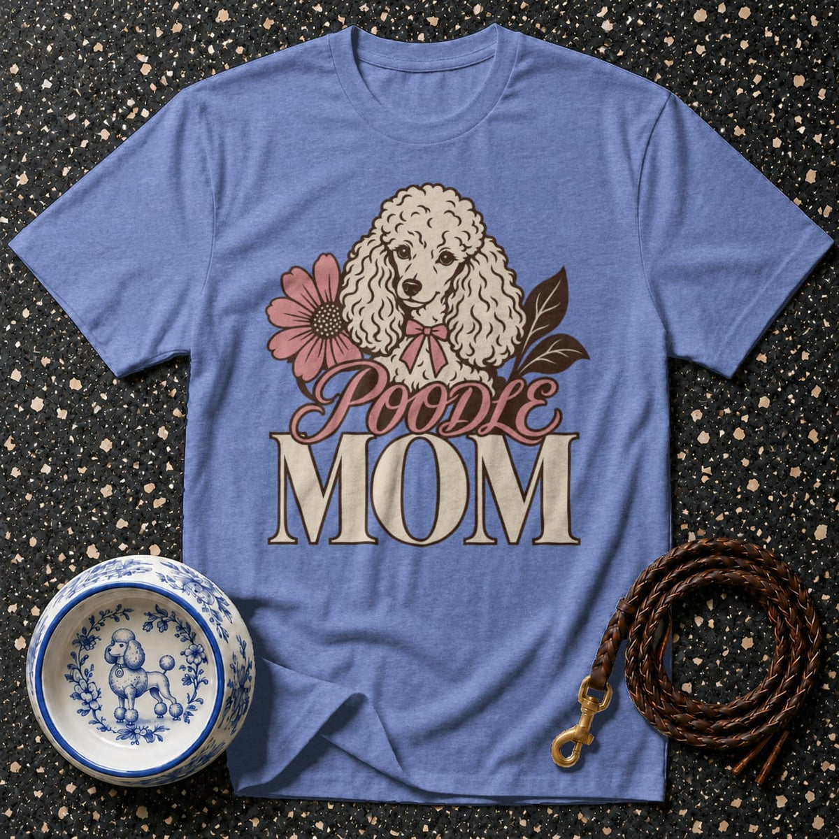 T-shirt Vintage Floral Poodle Mom T-Shirt Poodle Mom T-Shirt | Dog Lover Apparel